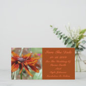 Oranje Daisy Flower Wedding Sla de datum op Save The Date (Staand voorkant)