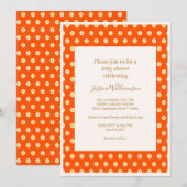  Oranje Daisy Flowers Cute Baby shower Kaart (Voorkant / Achterkant)