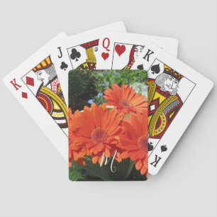 Oranje-Daisy-fotomonogram Klassieke afspeelkaarten Pokerkaarten