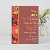 Oranje daisy garden afgestudeerden bloemen kaart (Staand voorkant)