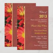 Oranje daisy garden afgestudeerden bloemen kaart (Voorkant / Achterkant)