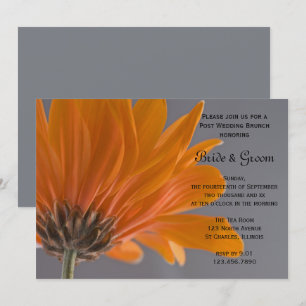 Oranje Daisy Gray Post Wedding Brunch Kaart