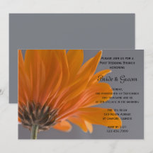 Oranje Daisy Grijze Post Bruiloftsbrunch