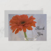 Oranje Daisy in Vase Flat Dank je wel Bedankkaart (Voorkant / Achterkant)