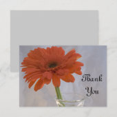 Oranje Daisy in Vase Flat Dank je wel Bedankkaart (Voorkant / Achterkant)