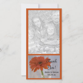 Oranje Daisy in Vase Wedding Dank je wel Bedankkaart