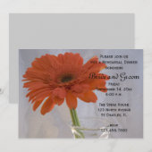 Oranje Daisy in Vase Wedding Rehearsal Dinner Kaart (Voorkant / Achterkant)