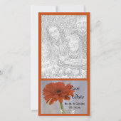 Oranje Daisy in Vase Wedding Save the Date (Voorkant)