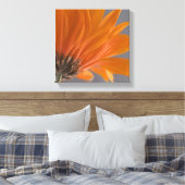 Oranje Daisy over grijs Canvas Afdruk (Insitu (Slaapkamer))