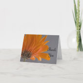Oranje Daisy over Grijze bruiloft Bridesmaid Dank  Bedankkaart (Voorkant)