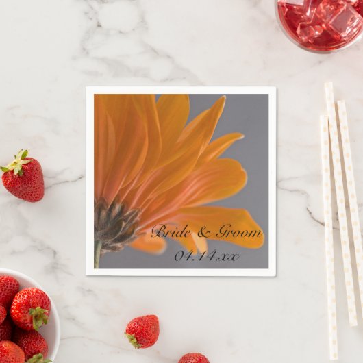 Oranje Daisy over het grijze huwelijk Servetten (Insitu)