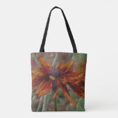 Oranje Daisy Pencil Flower Art Tote Bag (Achterkant)