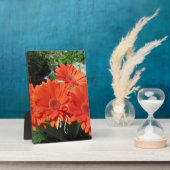 Oranje Daisy Photo Monogram Fotoplaat (Zijkant)
