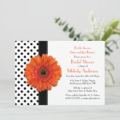 Oranje Daisy Polka Dot Bridal Shower Kaart (Staand voorkant)