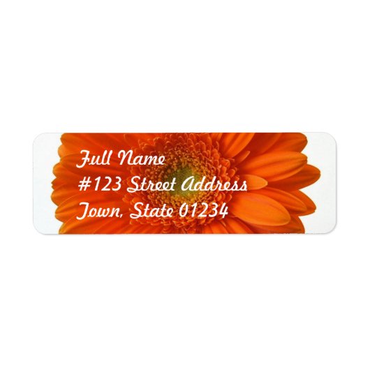 Oranje Daisy Retouradres Mailing Label (Voorkant)