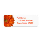 Oranje Daisy Retouradres Mailing Label (Voorkant)