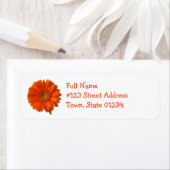 Oranje Daisy Retouradres Mailing Label (Insitu)