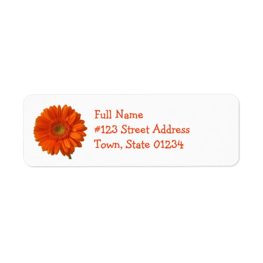 Oranje Daisy Retouradres Mailing Label (Voorkant)