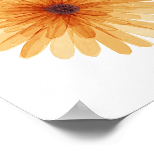 Oranje Daisy Sweet Flower kinderkamer Decor Poster (Hoek)