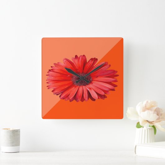 Oranje Daisy Wall klok (Huis)