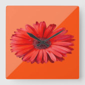 Oranje Daisy Wall klok (Voorkant)