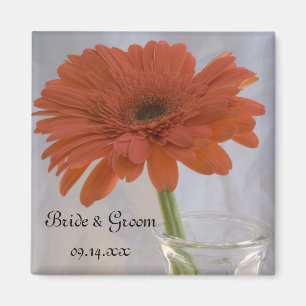 Oranje Daisy Wedding Magneet