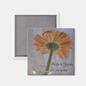 Oranje Daisy Wedding Magneet (Voorkant / Achterkant)