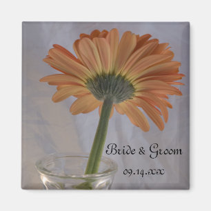 Oranje Daisy Wedding Magneet