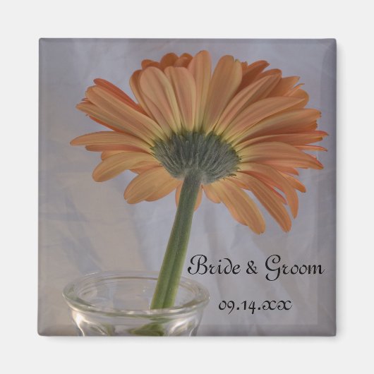 Oranje Daisy Wedding Magneet (Voorkant)