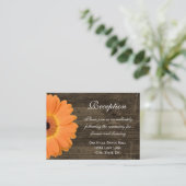 Oranje Daisy Wedding Reception Direction Card Informatiekaartje (Staand voorkant)