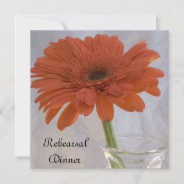 Oranje Daisy Wedding Rehearsal Dinner Kaart