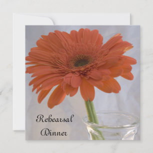 Oranje Daisy Wedding Rehearsal Dinner Kaart