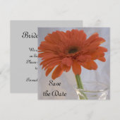 Oranje Daisy Wedding Save the Date Announding (Voorkant / Achterkant)