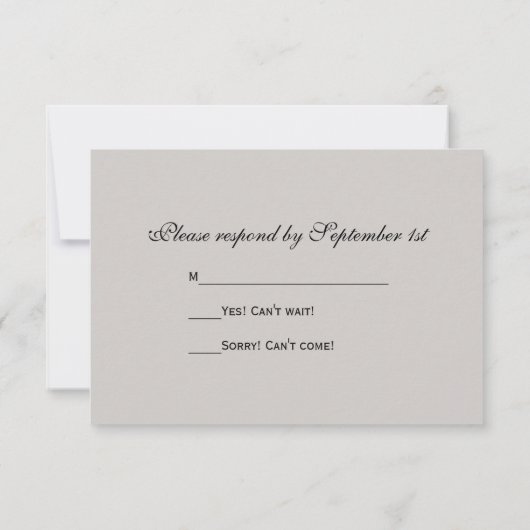 Oranje Daisy White Satin Weddenschap RSVP Reactie (Achterkant)