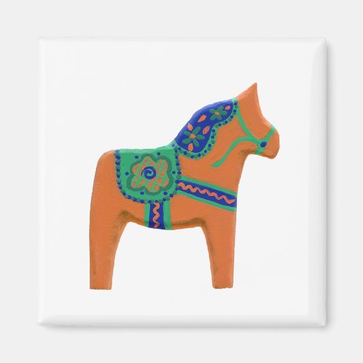 Oranje Dala magnet (Voorkant)