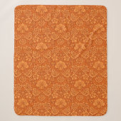 Oranje Damasbehangpatroon Sherpa Deken (Voorkant)