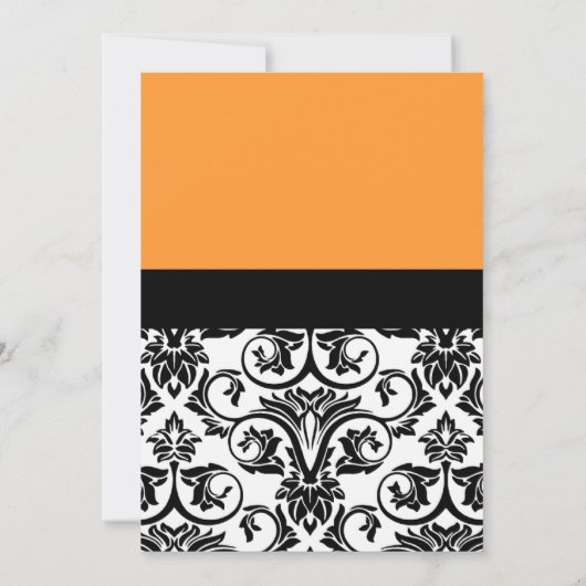 Oranje Damask Afstuderen van het meisje Kaart (Achterkant)