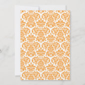Oranje Damask Cross Baptisme Uitnodiging (Achterkant)