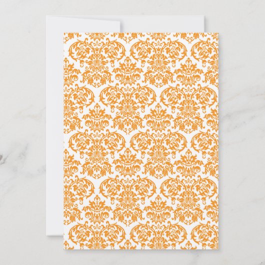 Oranje Damask Cross Baptisme Uitnodiging (Achterkant)