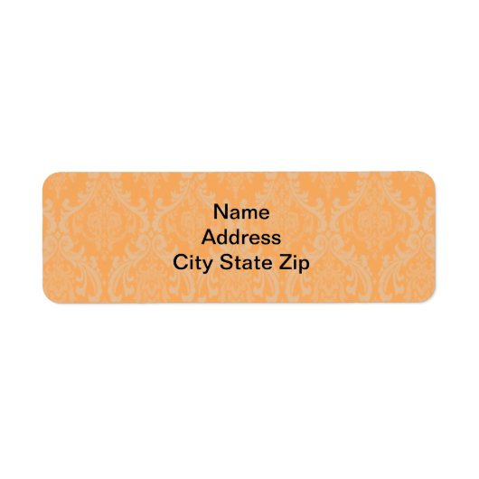 Oranje Damask Etiket (Voorkant)