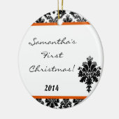 Oranje Damask Lace Personalized Name Ornament (Links)