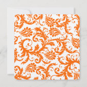 Oranje Damask Monogram Wedding Kaart (Achterkant)
