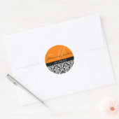 Oranje Damask Monogram Wedding Stickers (Envelop)