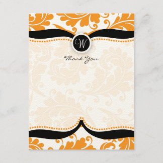 Oranje Damask Paisley Wedding Bedankt