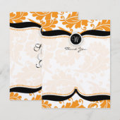 Oranje Damask Paisley Wedding Bedankt (Voorkant / Achterkant)