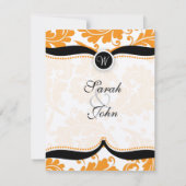 Oranje Damask Paisley Wedding Bedankt (Achterkant)
