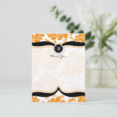 Oranje Damask Paisley Wedding Bedankt (Staand voorkant)