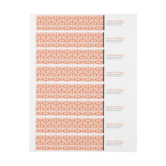 Oranje Damask Pattern Afstuderen (Vel)