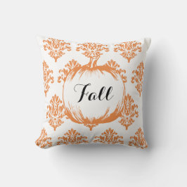  Oranje Damask Pattern Herfst Pumpkin Pillow Kussen