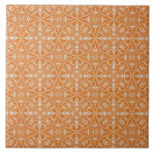 Oranje Damask Tile Tegeltje (Voorkant)